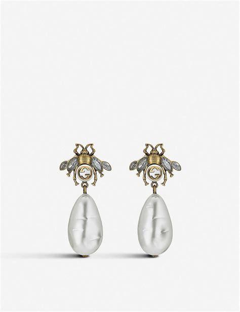 pearl earrings gucci|selfridges Gucci earrings.